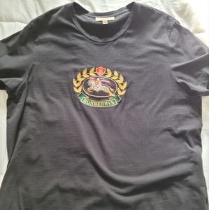 Burberry XXL black embroidered logo tee